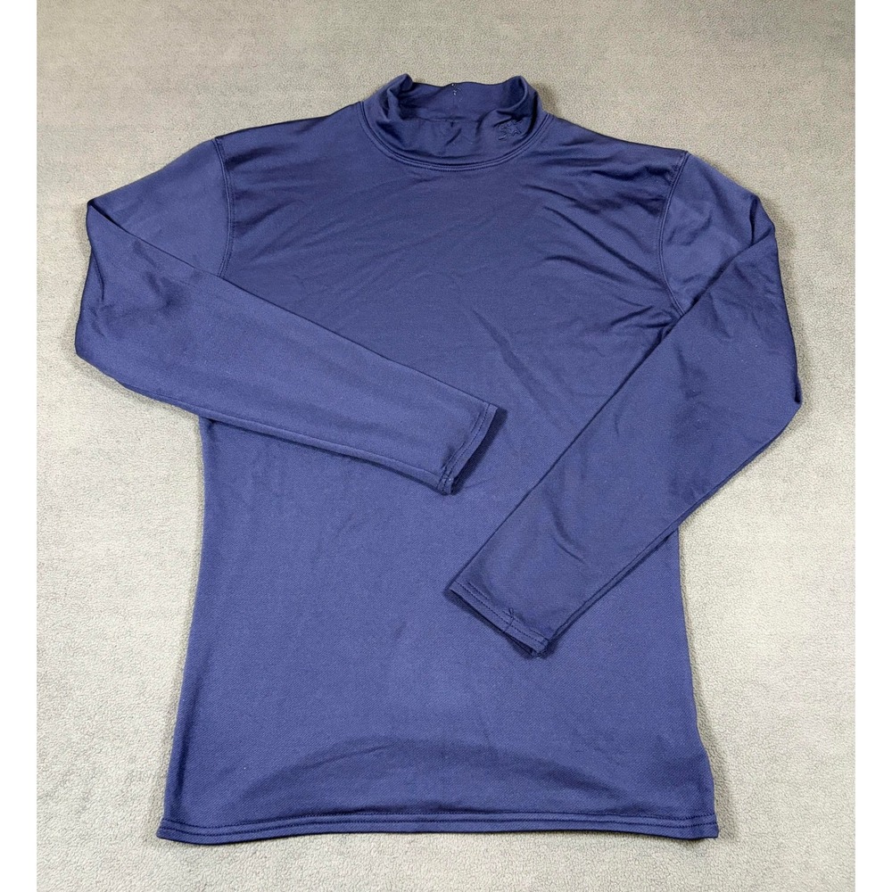 Starter Mock Neck Shirt Mens Medium Navy Blue Long Sleeve Compression Base Layer